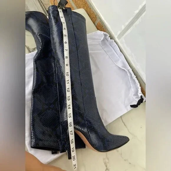 Veronica Beard Wyn Snake-Embossed Leather Boots size 6.5 - Picture 9 of 12